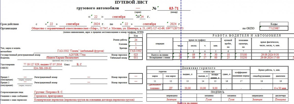 Опасный груз путевой