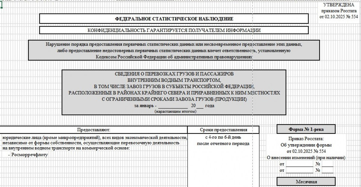 Статистическая форма 1-река