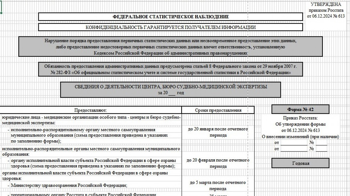 Статистическая форма 42 в медицине